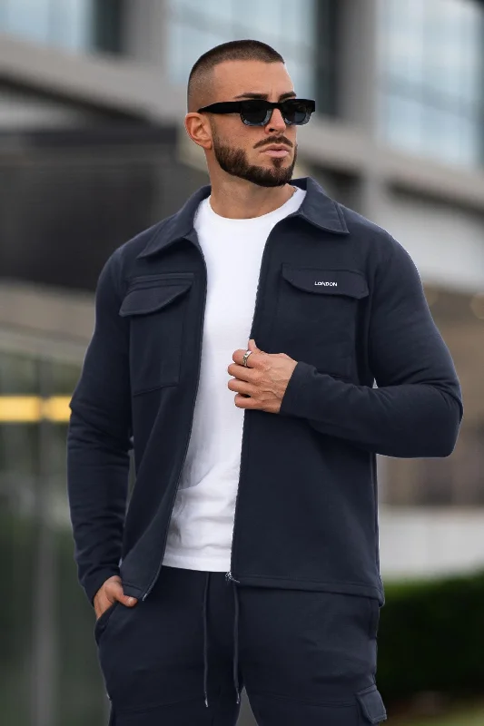 Venom Cargo Cotton Jacket - navy