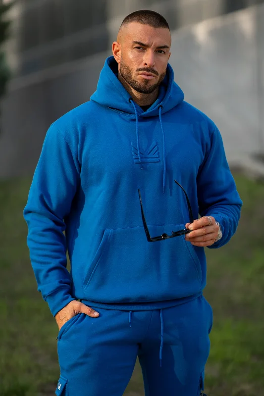 Monte Carlo Embossed Cotton Hoodie - Dark Blue