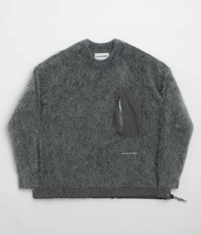 and wander Mohair Wool Sweatshirt - Grey