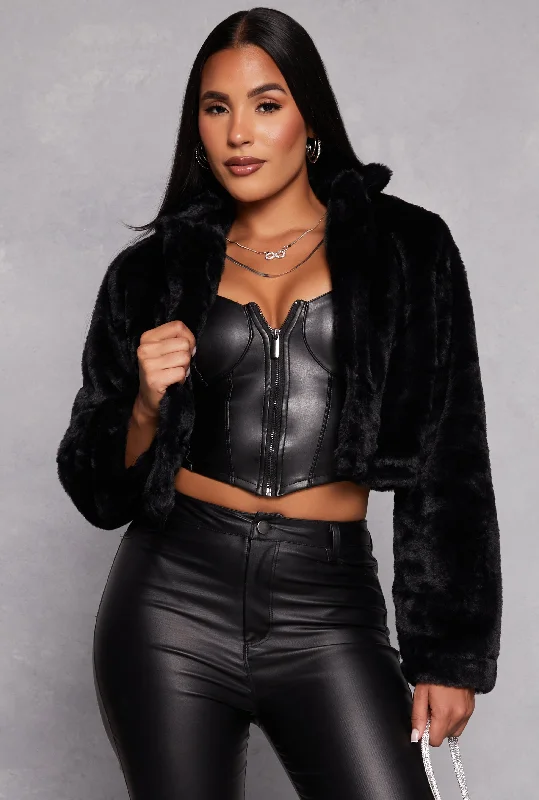 Faux Fur Cropped Jacket