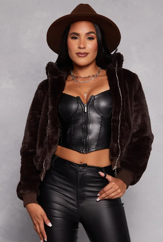 Faux Fur Bomber Jacket