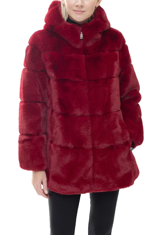 EMERSON - Plush Fur Coat with High Collar and Hood