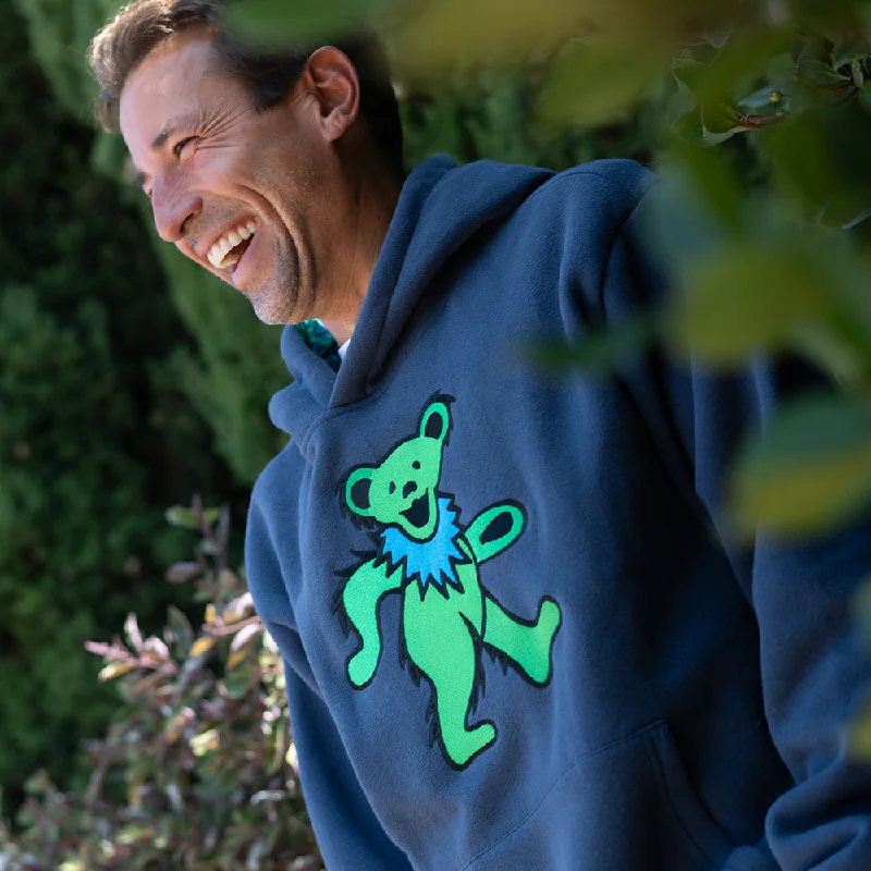 Grateful Dead | Classic Pullover Hoodie | Green Bear in Navy