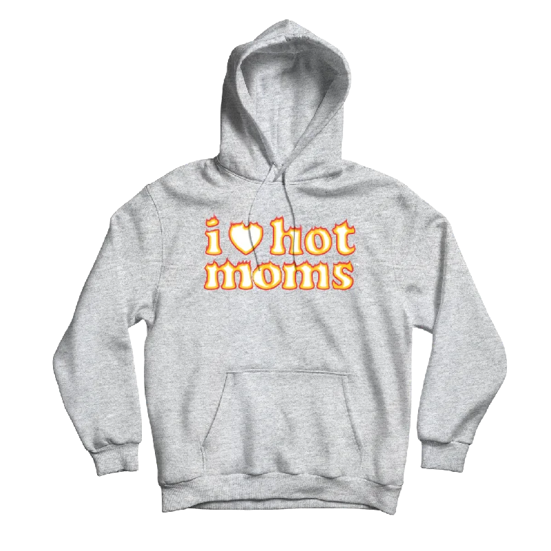 I Heart Hot Moms Flame Grey Hoodie