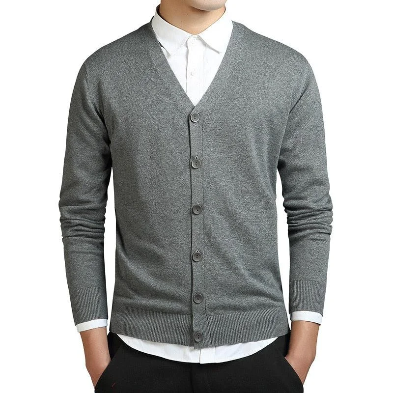 Men's Plain V-Neck Cardigan