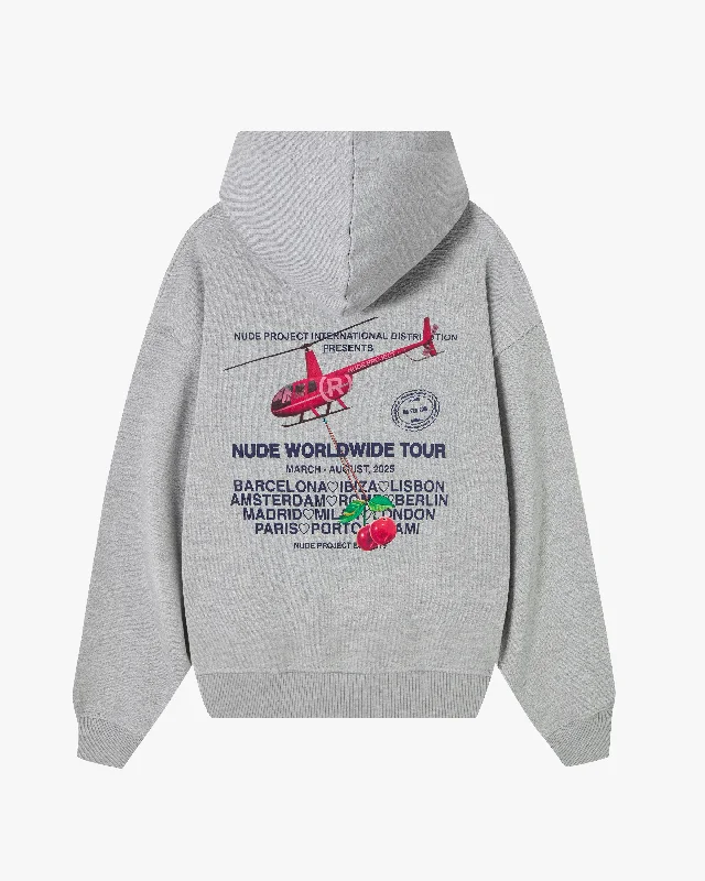 NUDE TOUR HOODIE GREY MELANGE