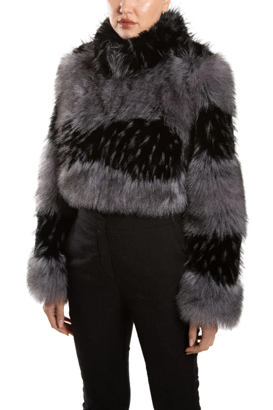 ROMMY - Faux Fur Crop Jacket