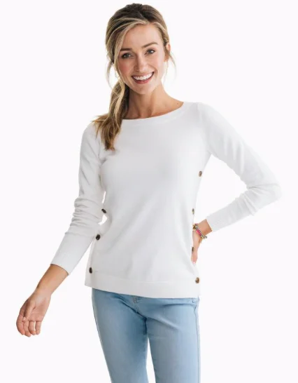 Southern Tide Jessa Pullover Sweater - Marshmallow