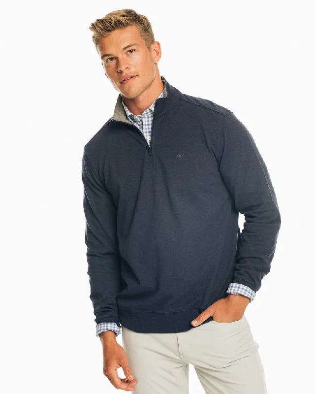 Southern Tide Skipjack Quarter Zip Pullover - Heather True Navy