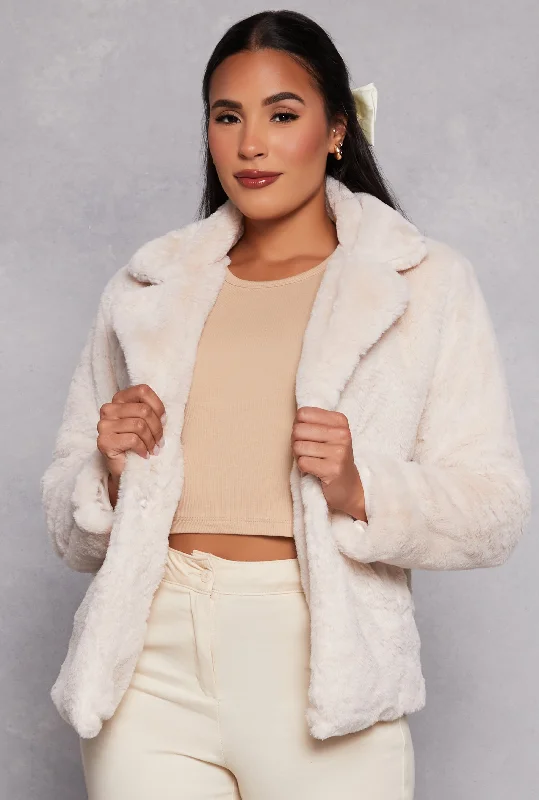 Collared Faux Fur Jacket