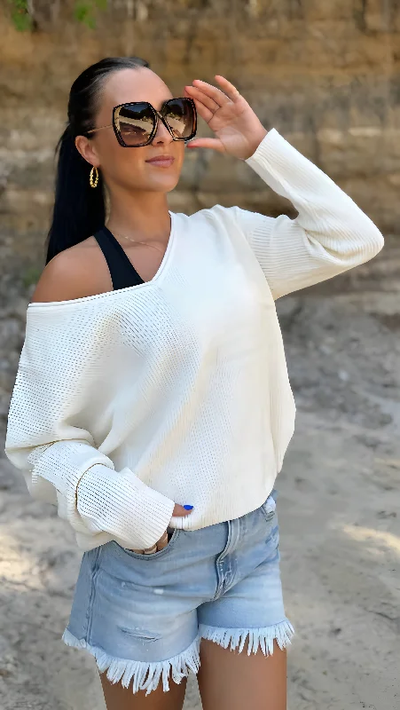 V-Neck Long Sleeve Knit Sweater