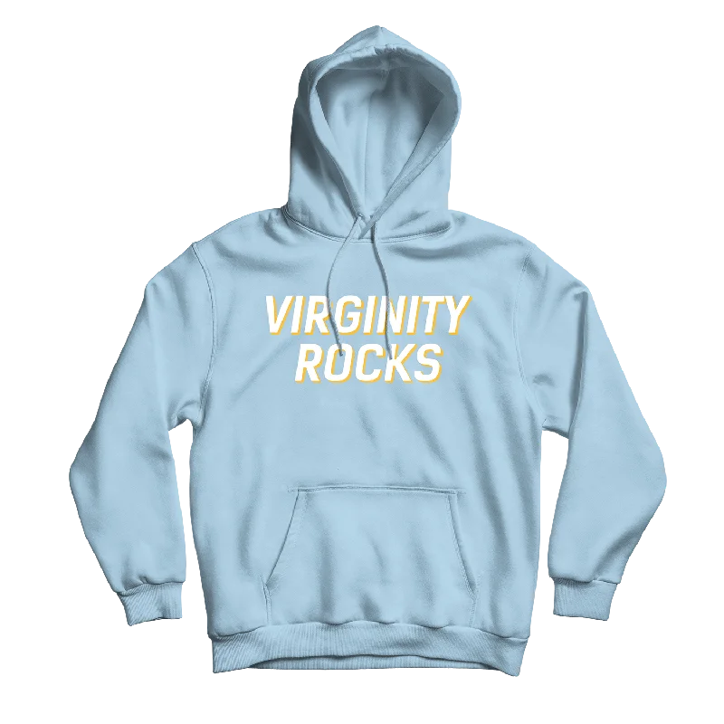 Virginity Rocks Light Blue Hoodie