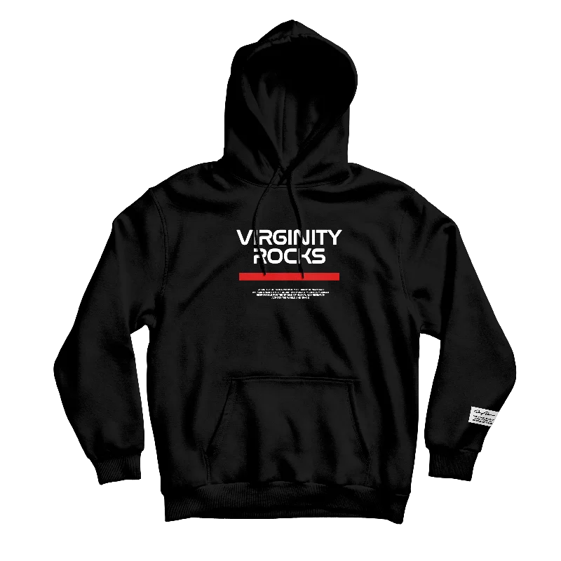 Virginity Rocks Mission Black Hoodie