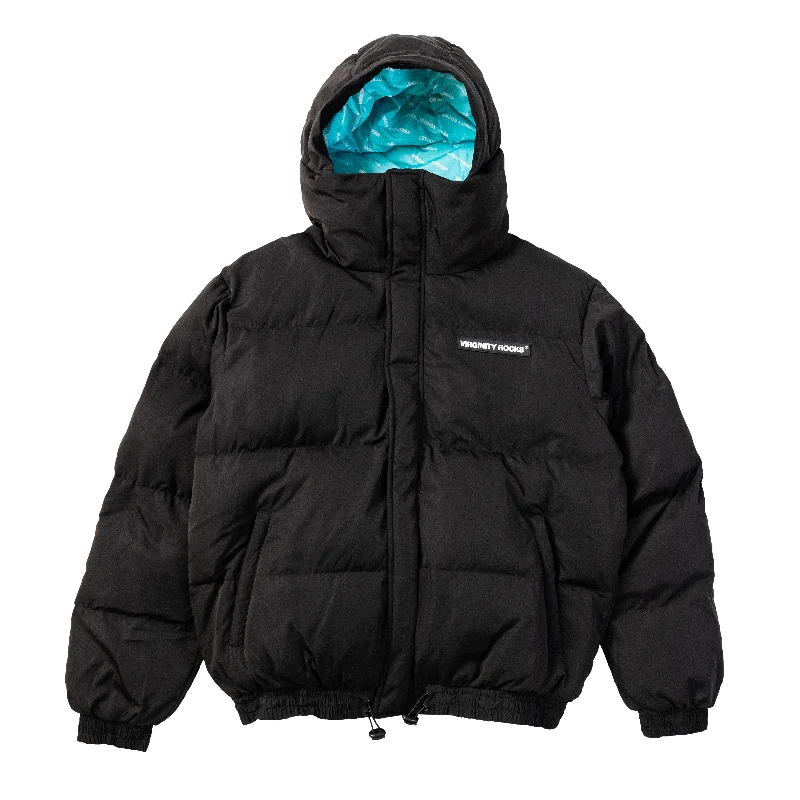 Virginity Rocks Registered Black Puffer Jacket