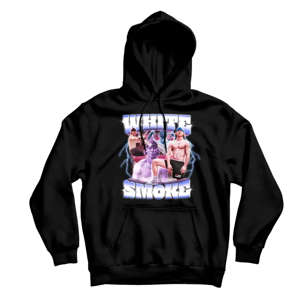 White Smoke Black Hoodie