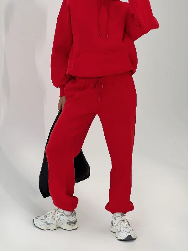 Dream Fleece Ankle Cuff Sweatpants Red