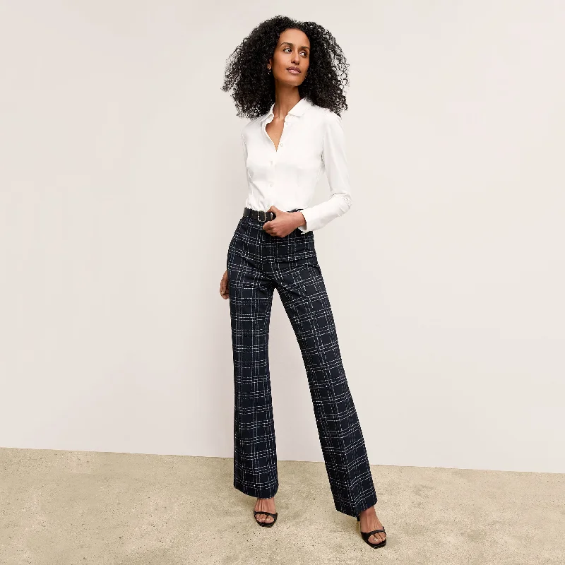 Horton Flare Trouser - Knit Suiting :: Plaid