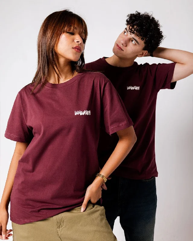 Burgundy IYS Printed Regular Tee