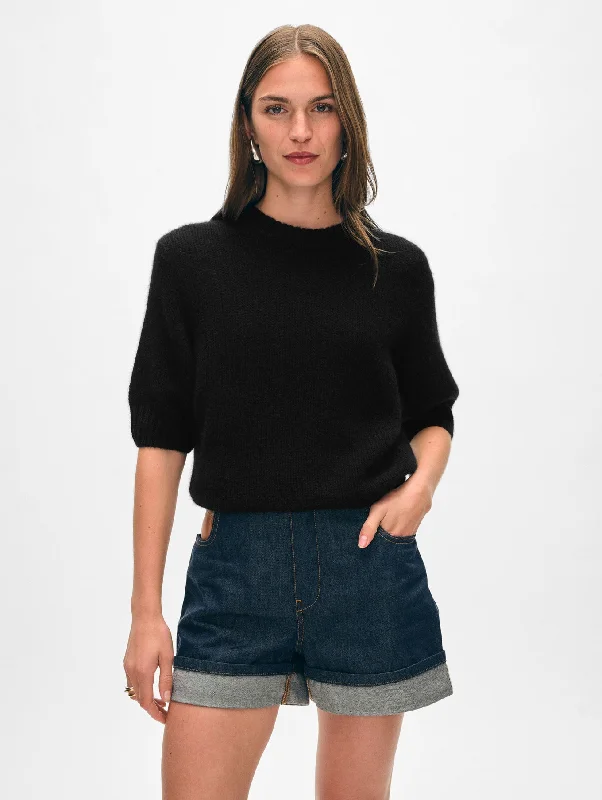 FEATHERWEIGHT PUFF SLEEVE CREW