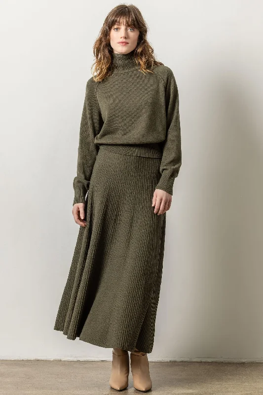 Flared Sweater Skirt in Loden