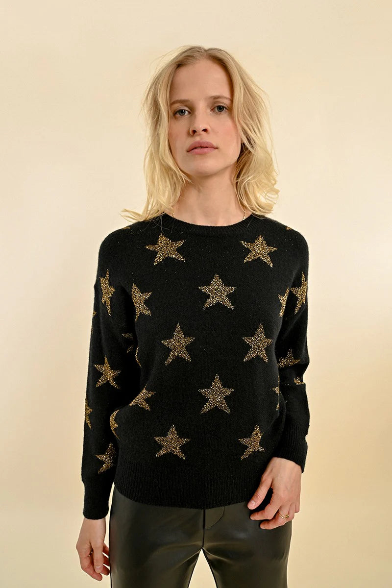 Sparkle Star Sweater in Black