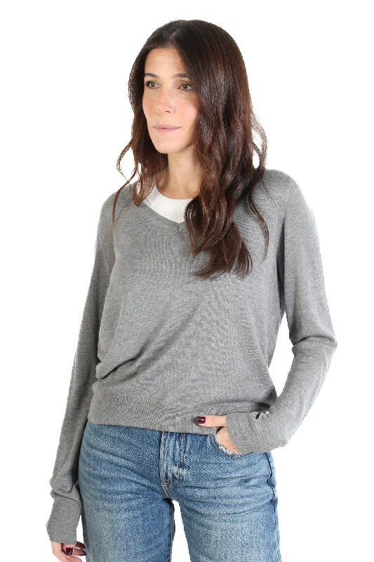 Grey V-neck Sweater