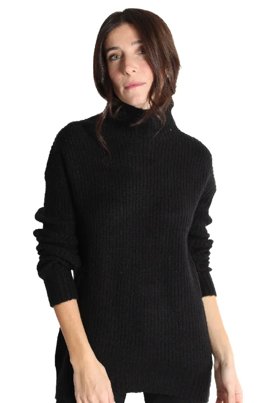 Imani Black Funnel Neck Sweater