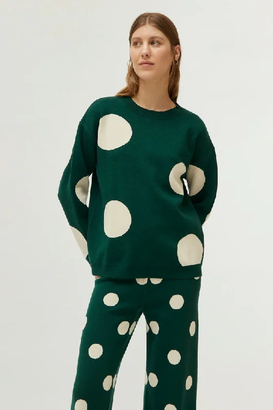 Polka Dot Sweater in Green