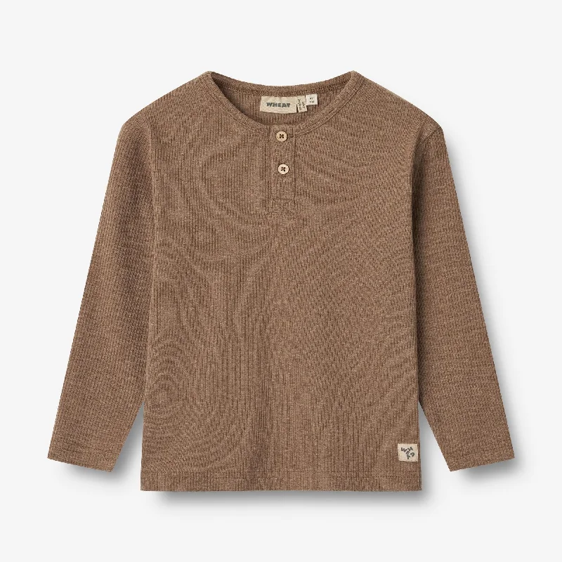 T-Shirt L/S Morris - coffee melange