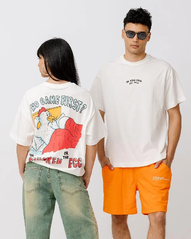 Who Came First Printed Oversized Tee