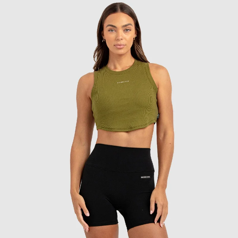 Womens Scoop Tank - Khaki Green