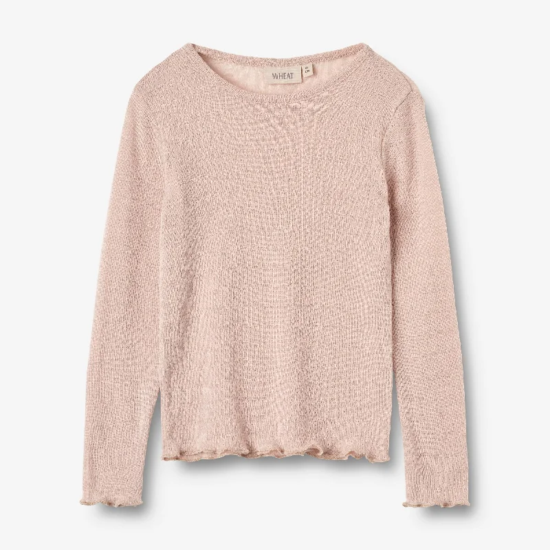 Wool Silk T-shirt L/S Alli - pale lilac