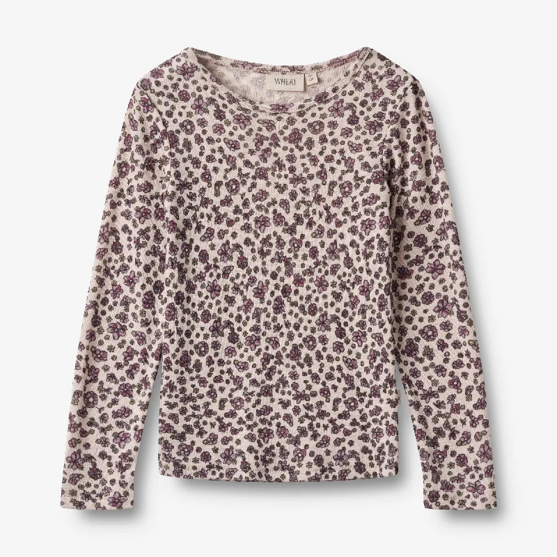 Wool T-Shirt L/S Alfie - autumn flowers