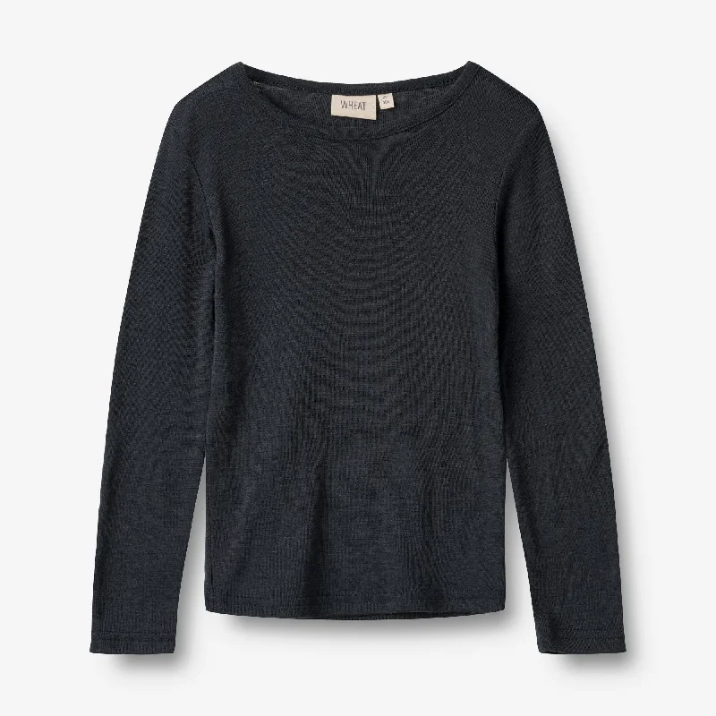 Wool T-Shirt L/S Alfie - navy