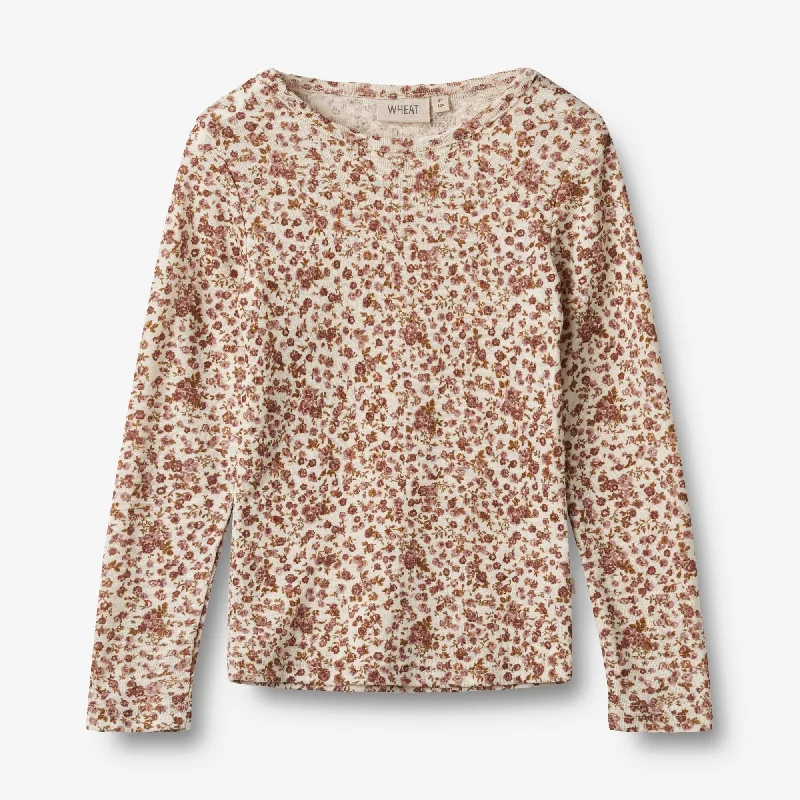 Wool T-Shirt L/S Alfie - rose flowers