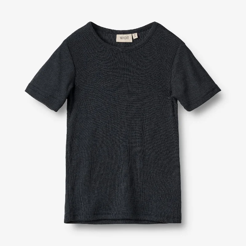 Wool T-shirt S/S Seo - navy