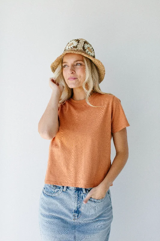 'Carter' Structured Cotton Top in Light Rust FINAL SALE