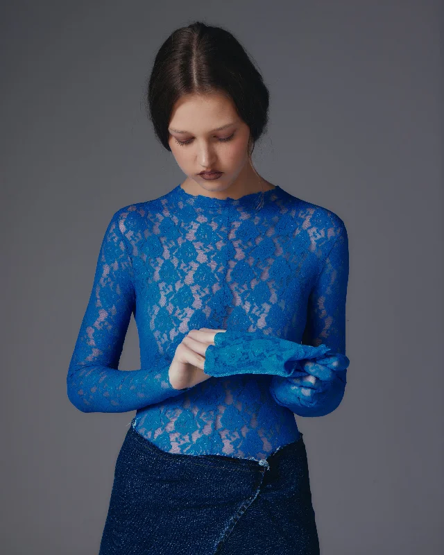 Elisabeta elastic lace jumpsuit (Blue).