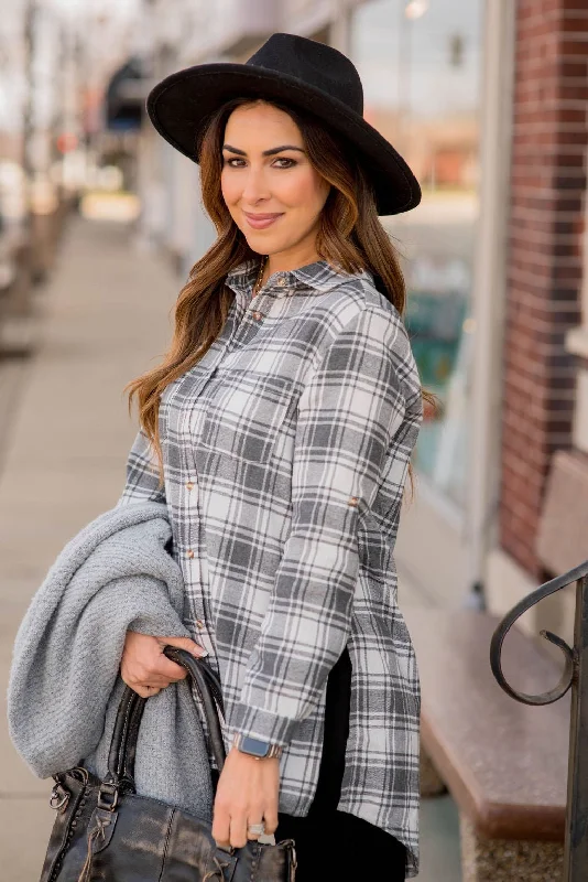 Grey Plaid Shirt