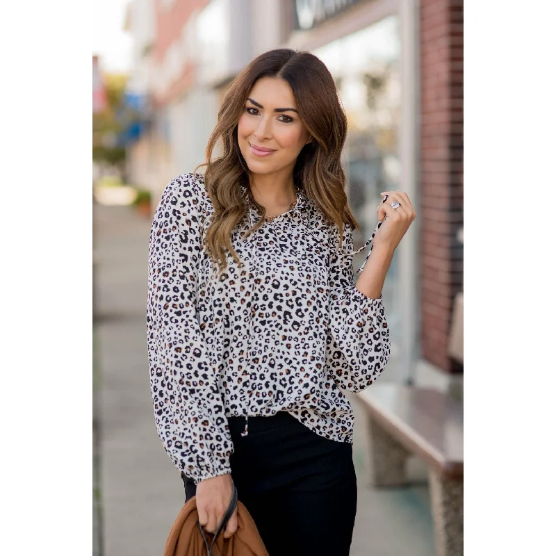 Pop of Color Leopard Blouse