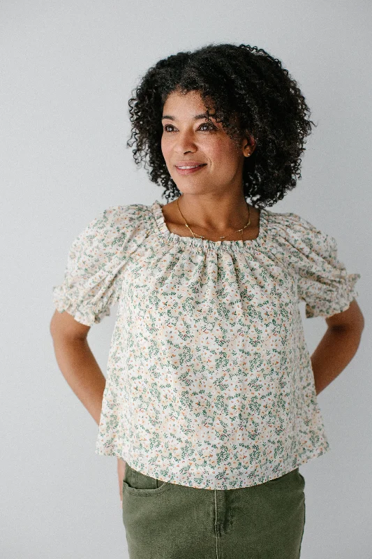 'Primrose' Ruffle Sleeve Floral Top in Soft Yellow FINAL SALE