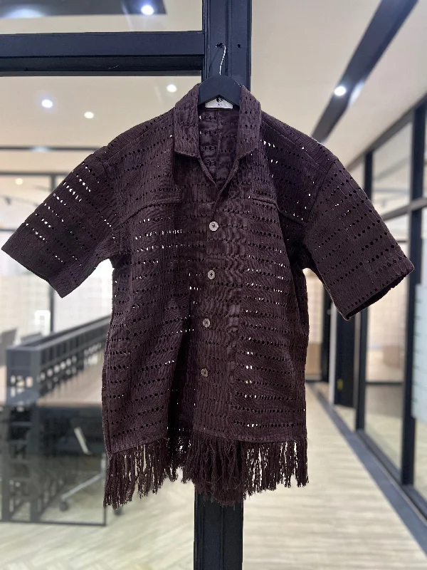 EYITAYO ÒKÈ DOUBLE STRIP DESERT TOP WITH FRINGES