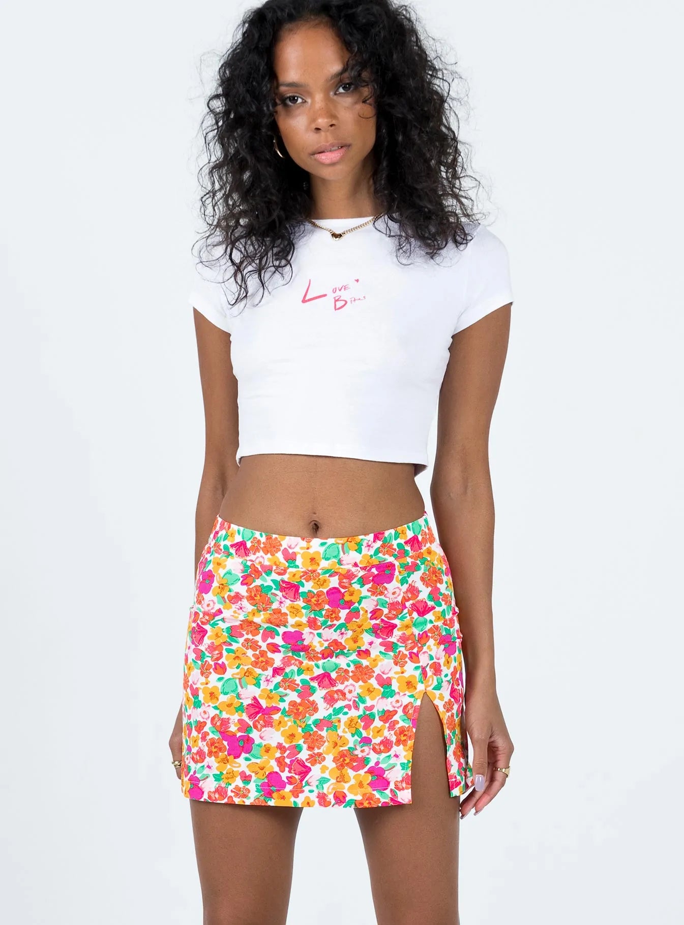 Celtis Mini Skirt Rainbow Floral