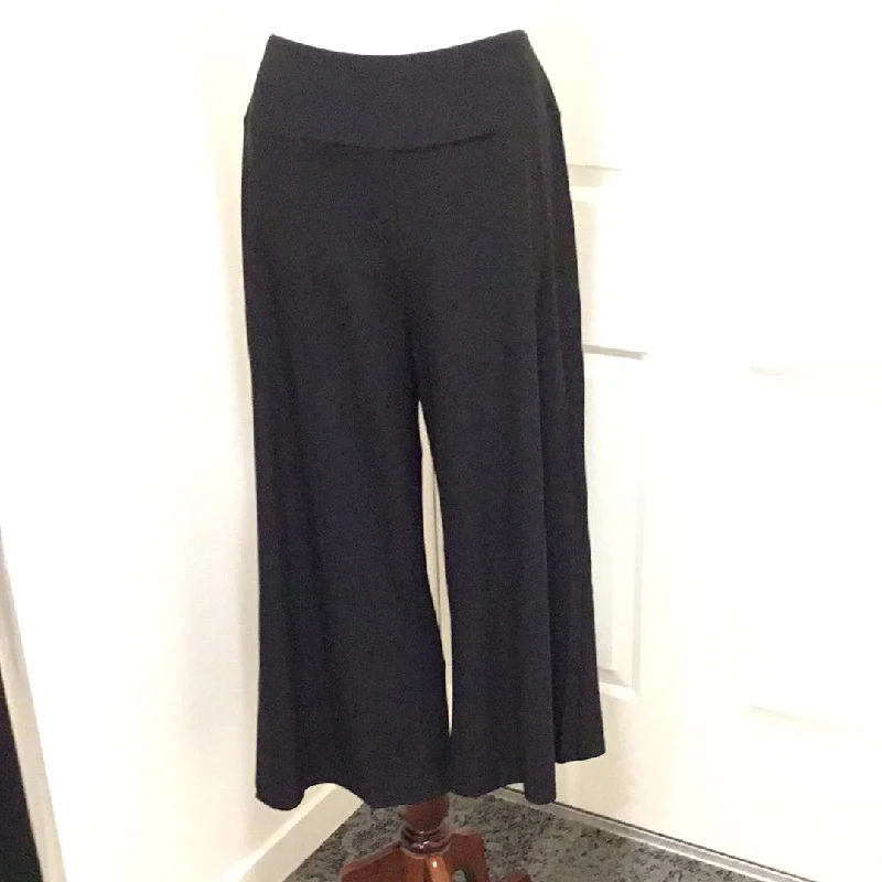 Compli K Black Cropped Wide Leg Pant