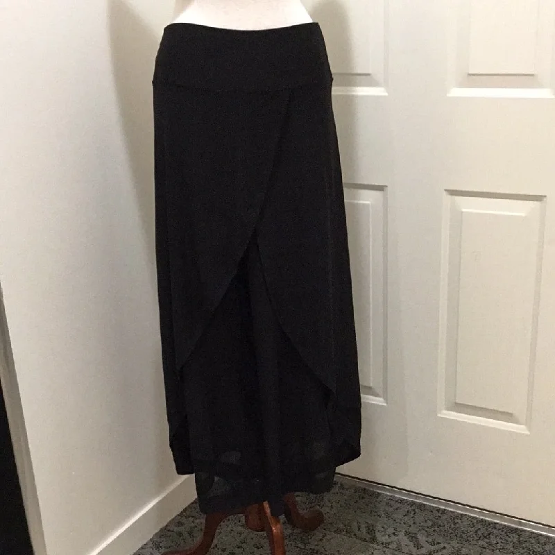 Compli K Wide Leg Black Pant W/ Mesh Detail